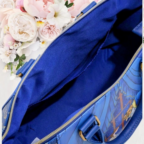 NWT Loungefly Disney Beauty & The Beast Satchel Bag, Wallet & CHARM - Picture 4 of 14